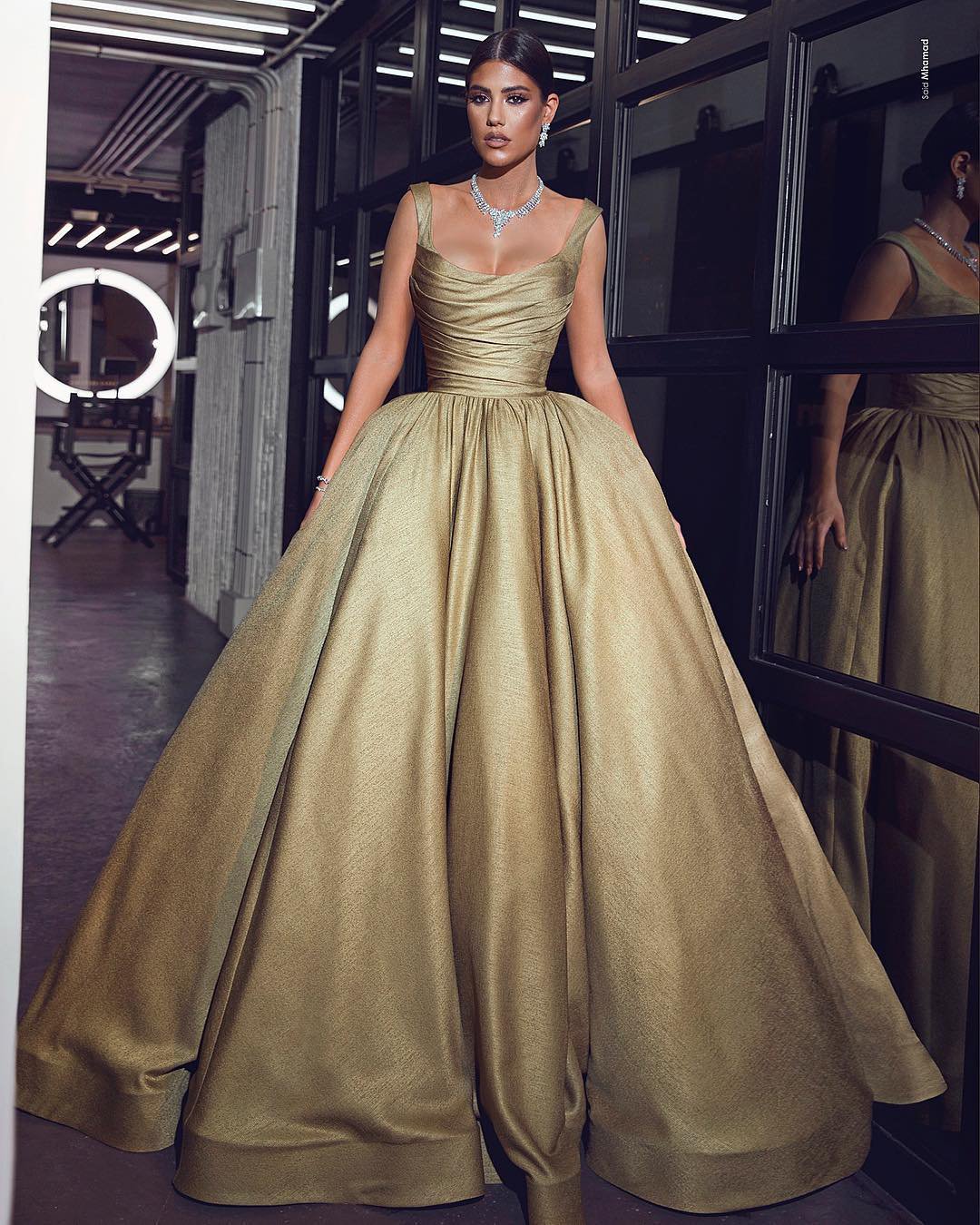 simple gold wedding dress