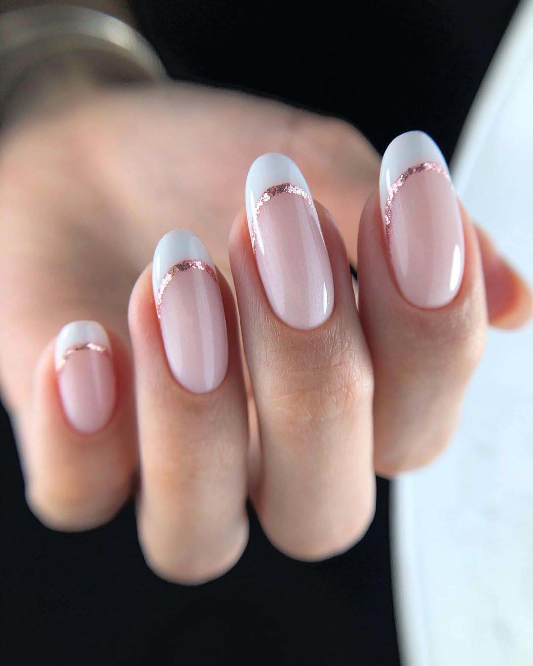 pinterest nails wedding white pink french with glitter mariapro.nails