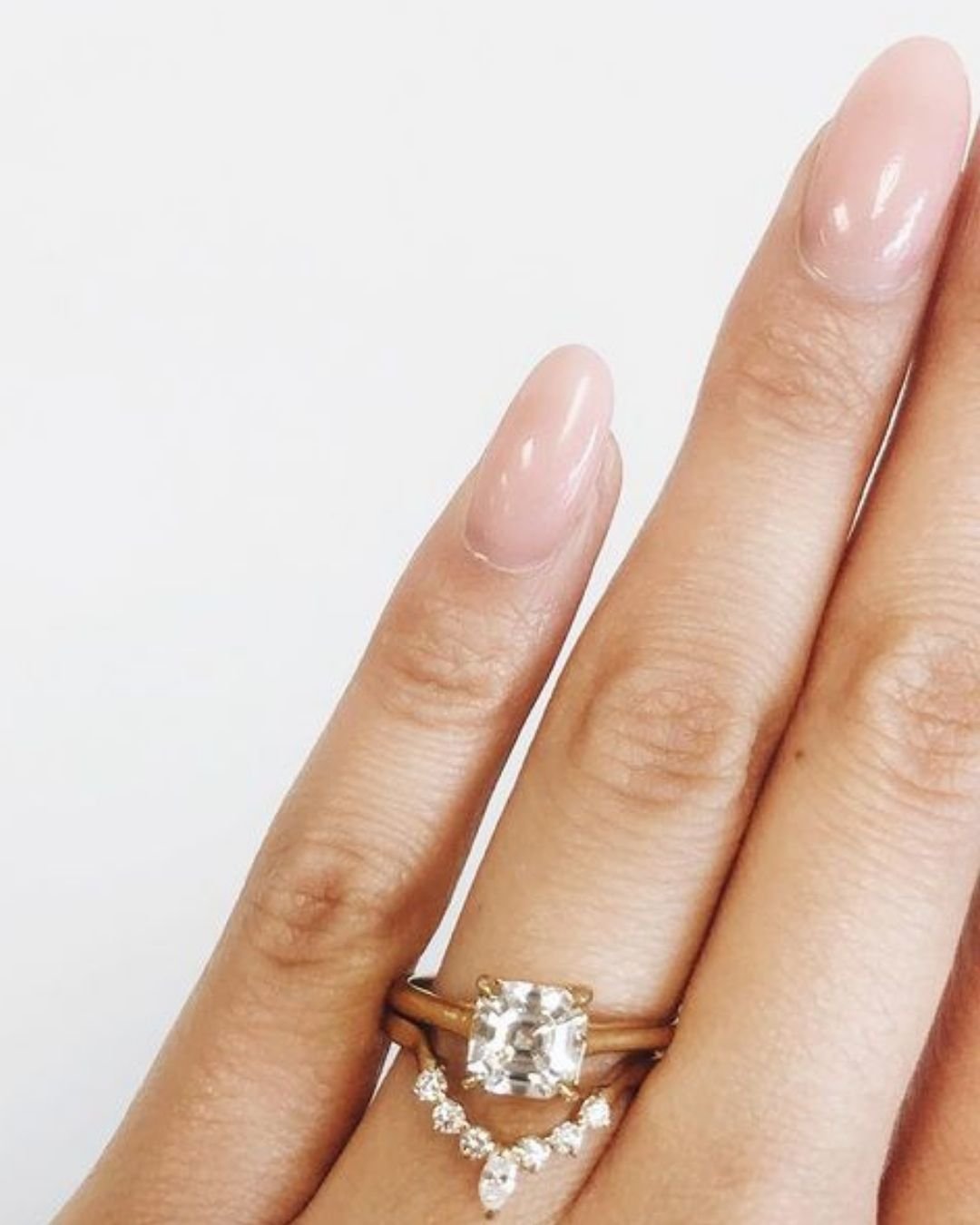 rose gold wedding rings princess cut diamonds1
