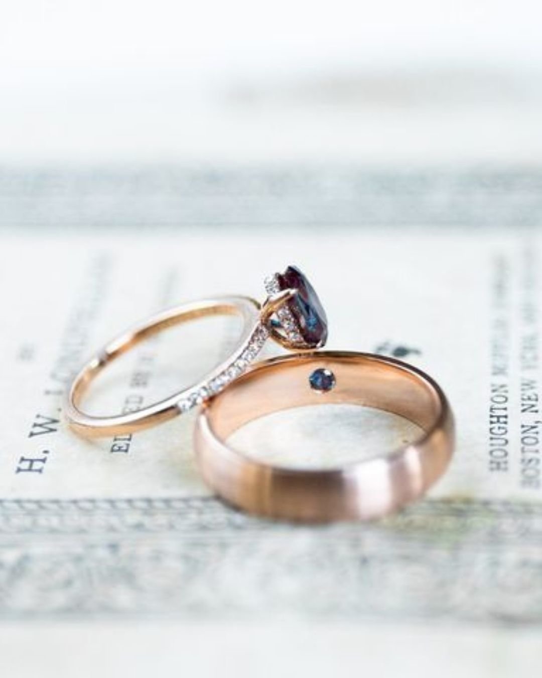 rose gold wedding rings simple rings1