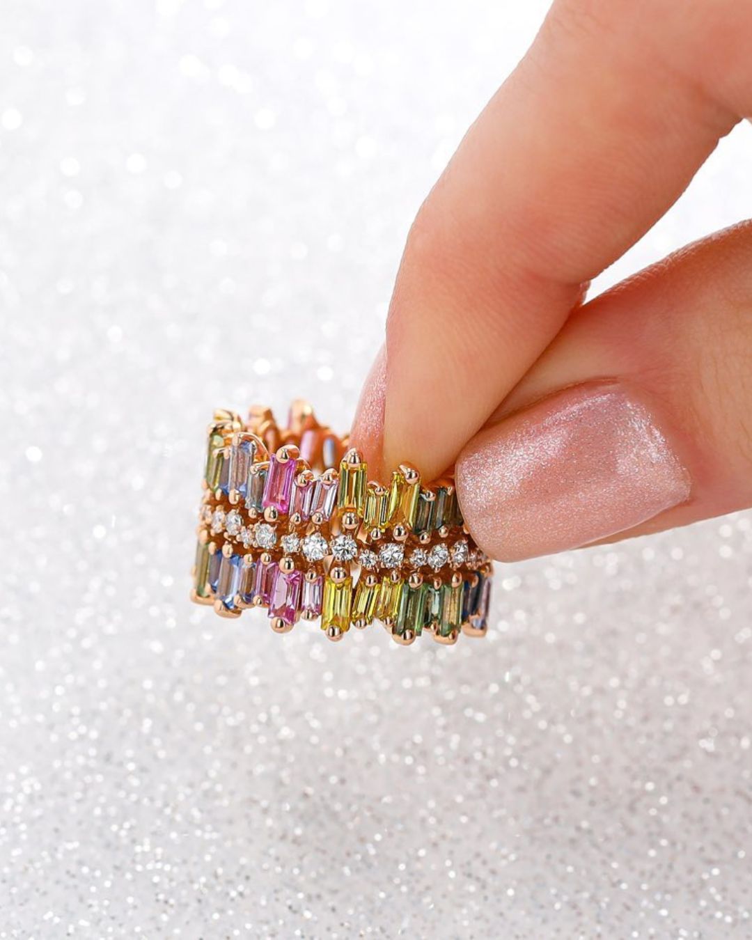 rose gold wedding rings stackable rings