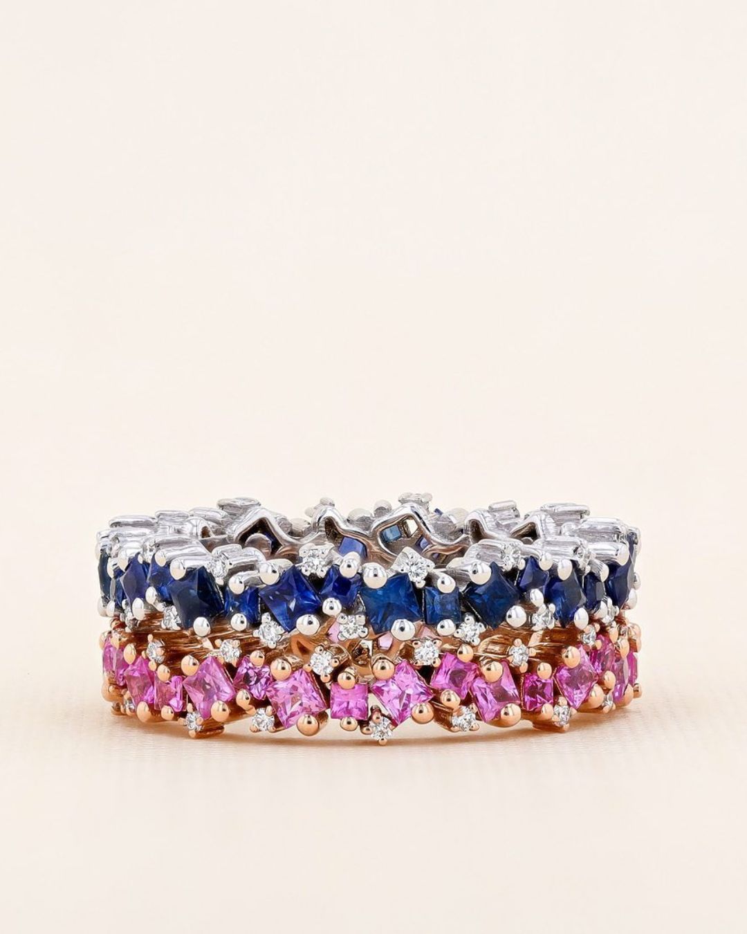 rose gold wedding rings stackable rings1