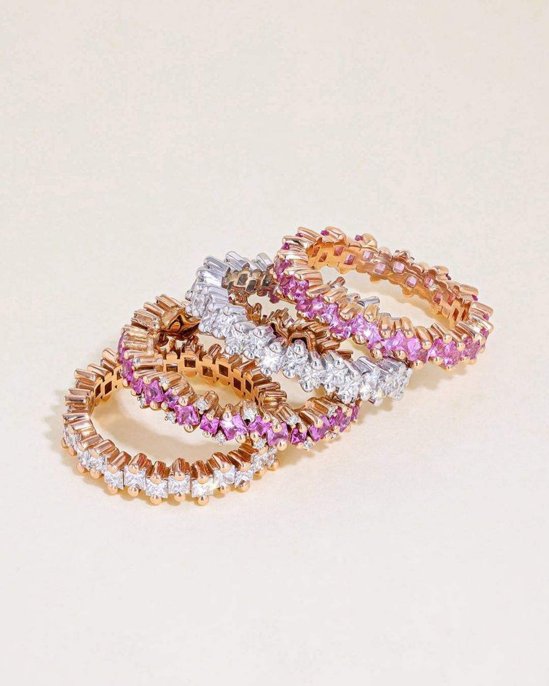 rose gold wedding rings stackable rings2