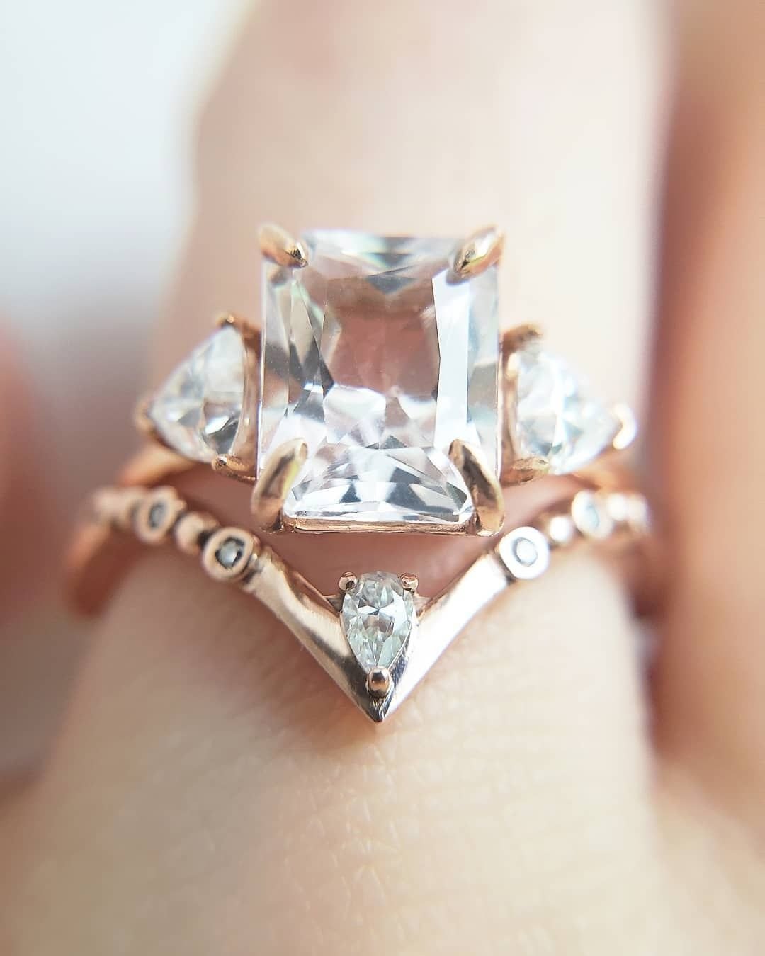 rose gold wedding rings with unique amazing details