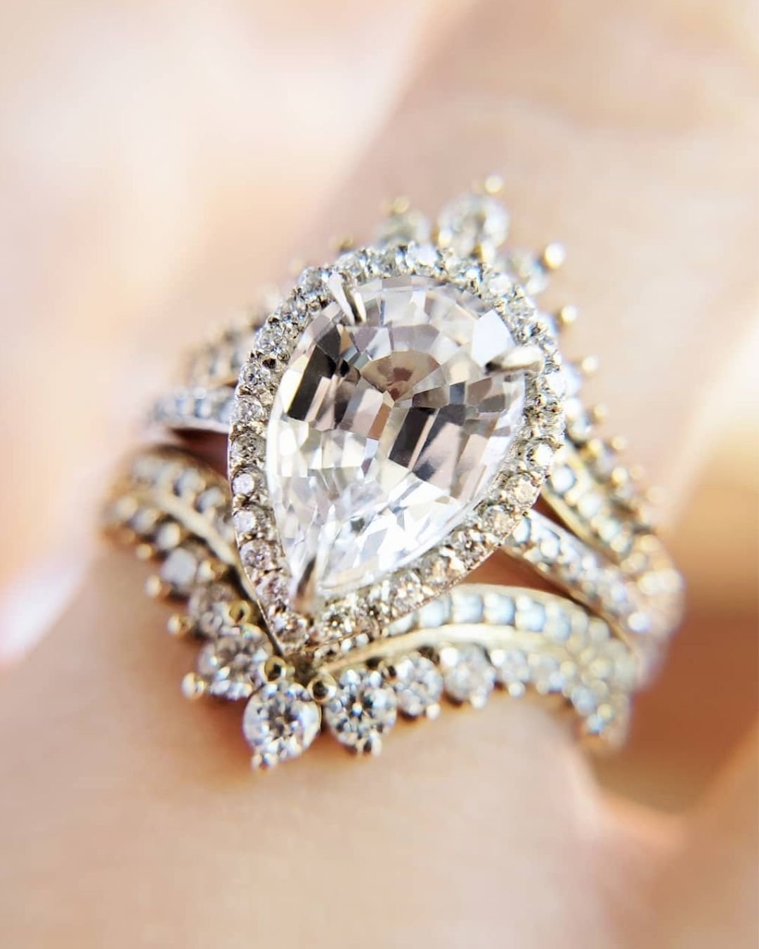 rose gold wedding rings with unique nice details