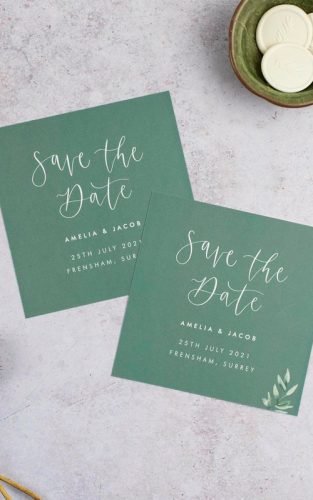 save the date wording green