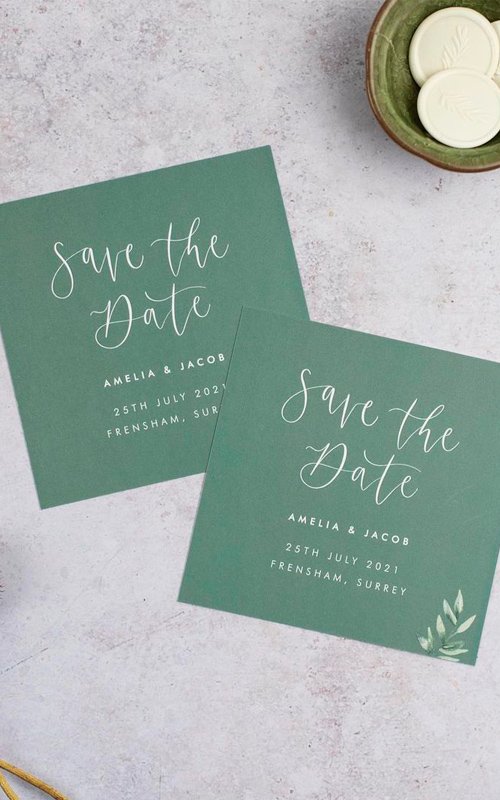 save the date wording green