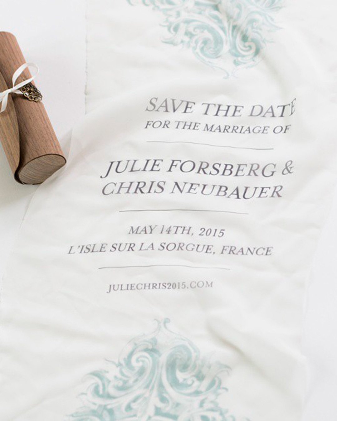 save the date wording silk printed design
