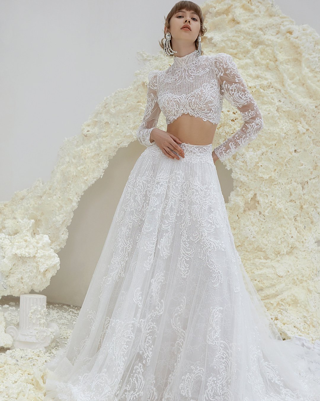 spring wedding dresses lace with sleeves separated skirt beauti comme -toi