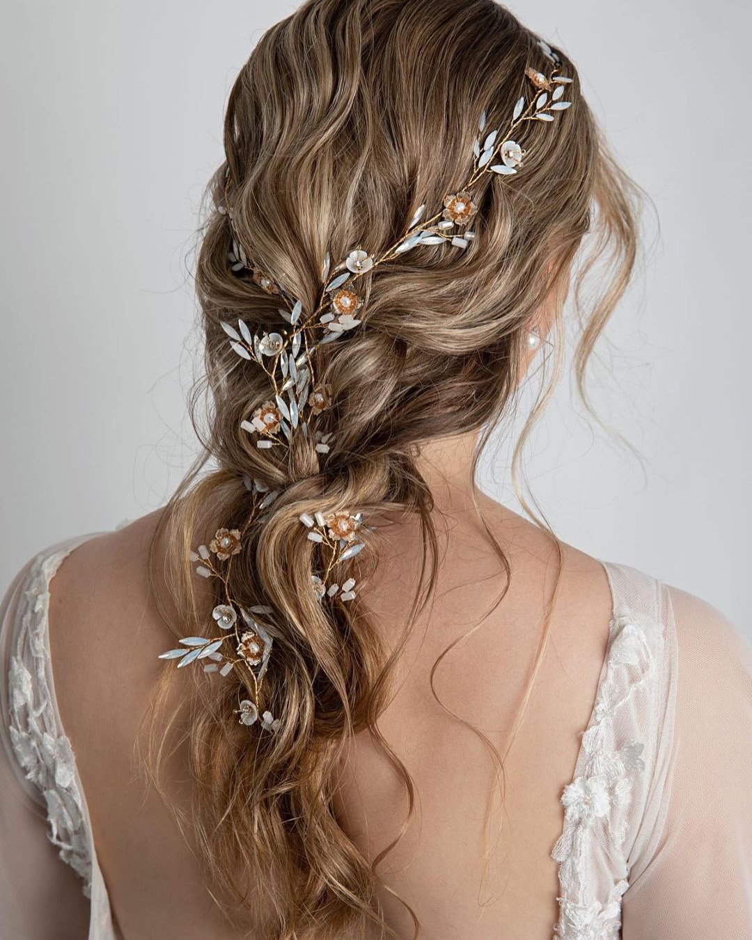 wedding hair accessories vine on boho hair down ulyana.aster