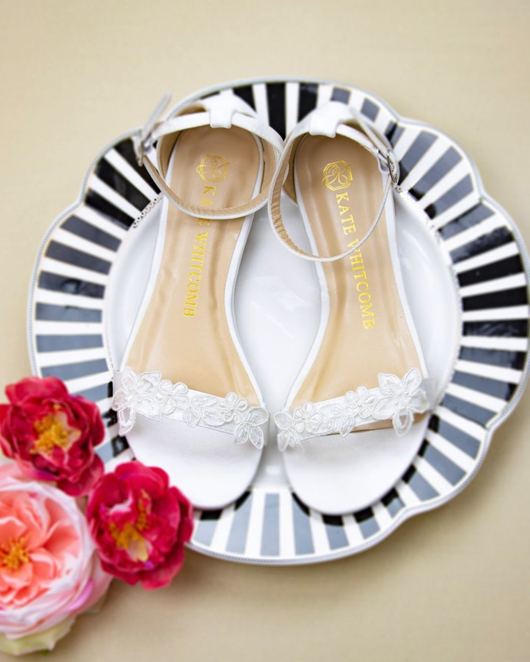 wedding sandals simple white with lace katewhitcombshoe