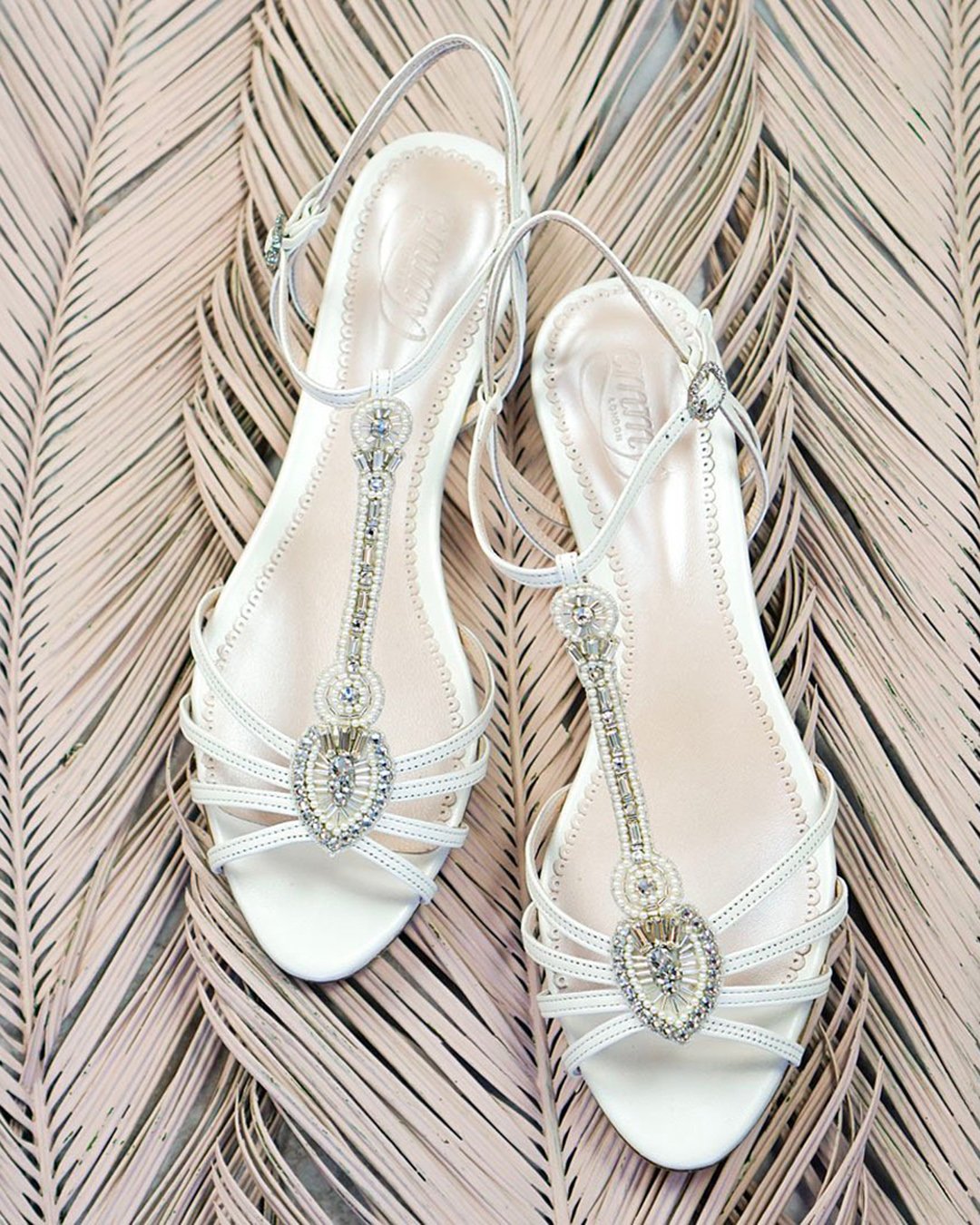 wedding sandals with crystal white emmylondon