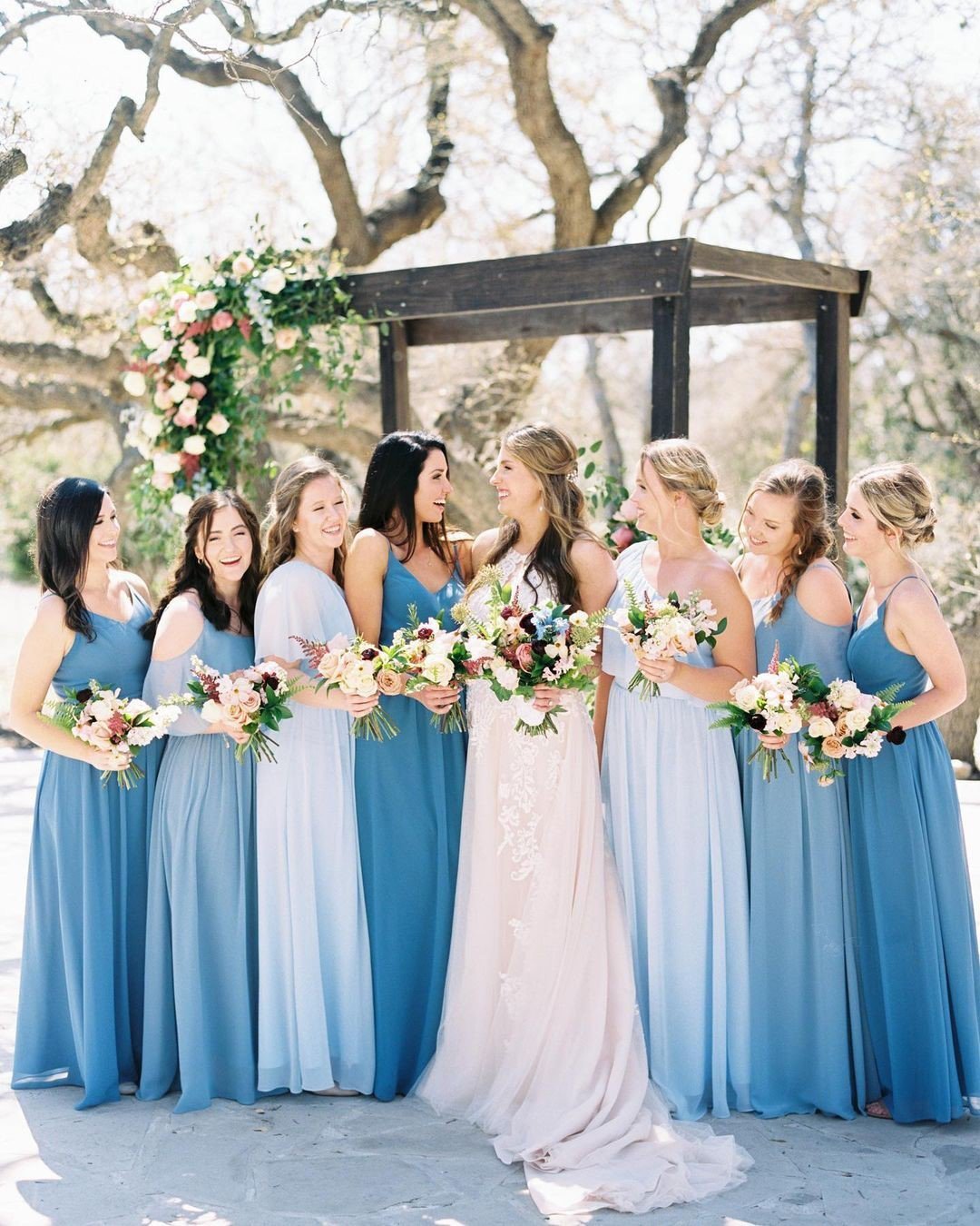 blue bridesmaid dresses long simple rustic shoprevelry
