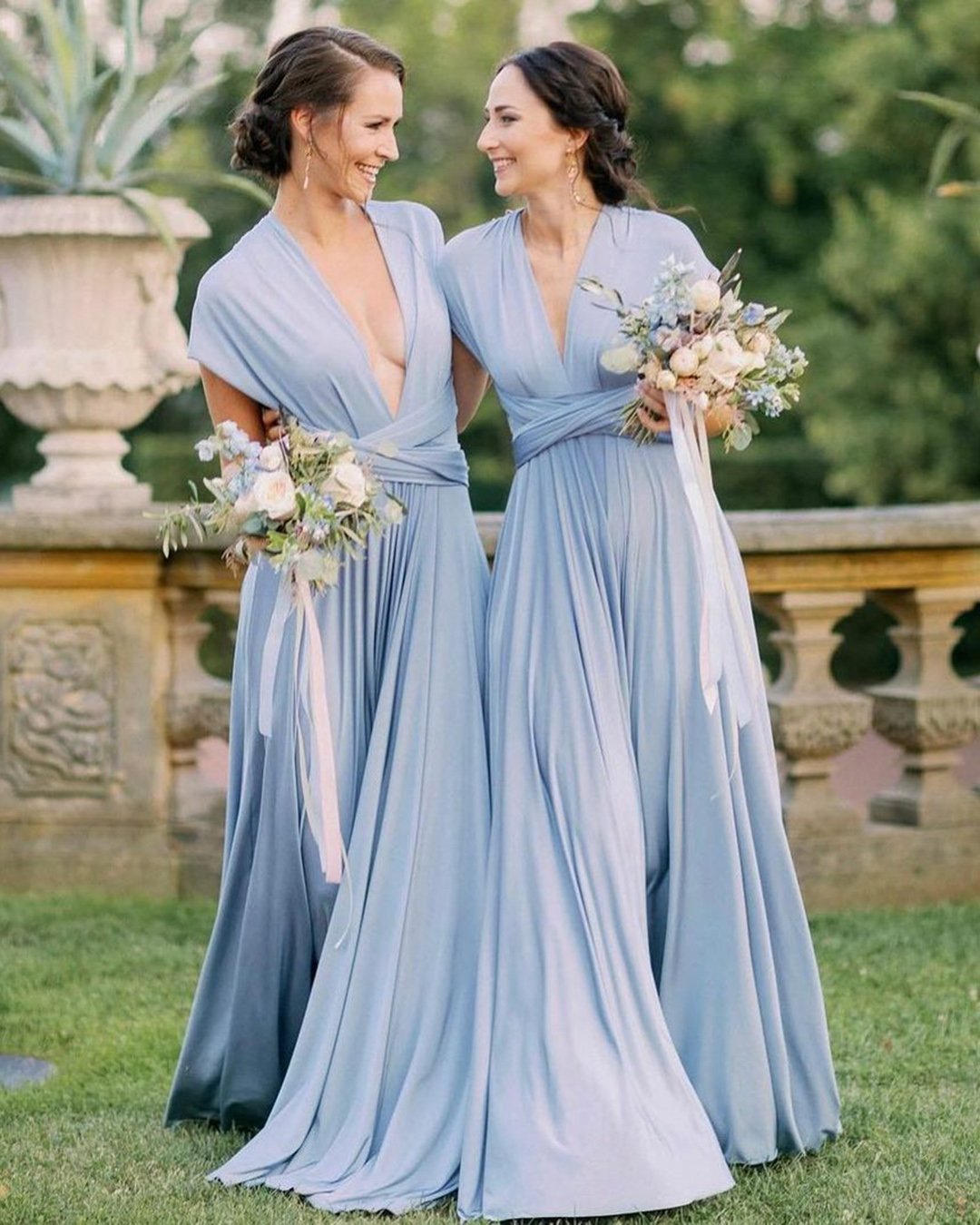 blue bridesmaid dresses simple long rustic twobirdsnewyork