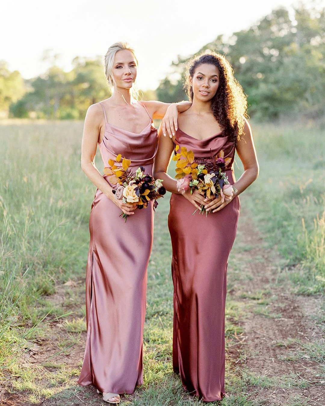 deep blush bridesmaid dresses