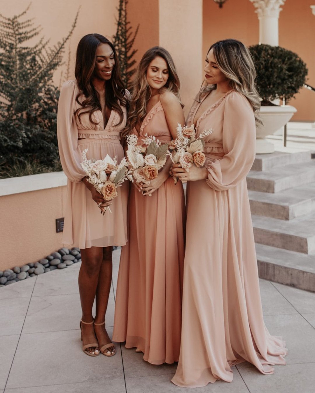 blush bridesmaid dresses dusty simple rustic dessy and lovel -