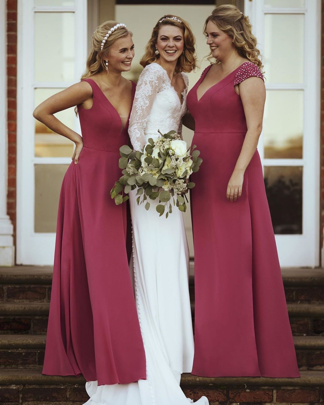 blush bridesmaid dresses simple deep color truebride