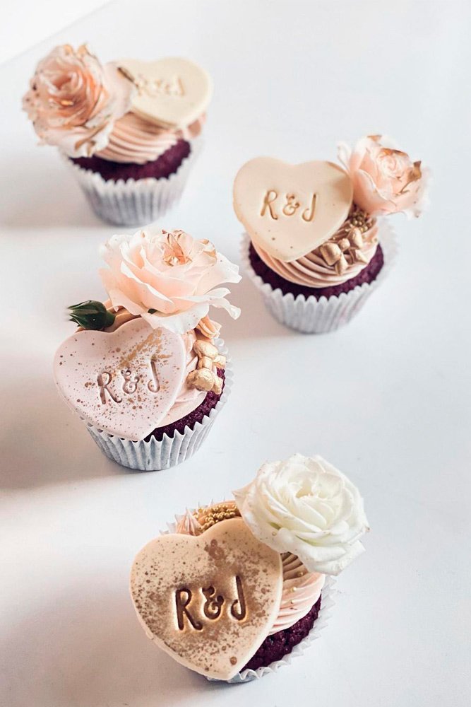 flowers cupcakes monogram personalized