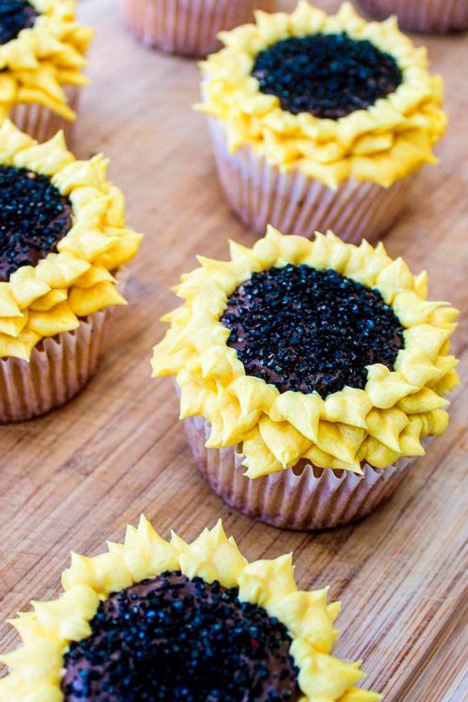 flowers cupcakes sunflowers