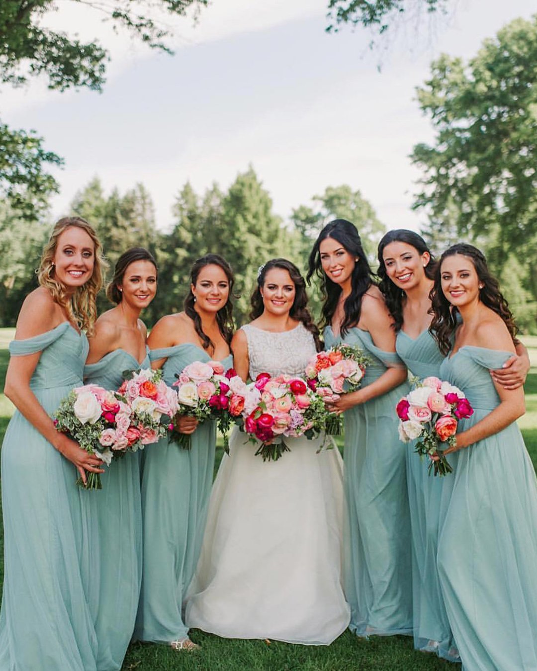 Pastel Green Bridesmaid Dresses