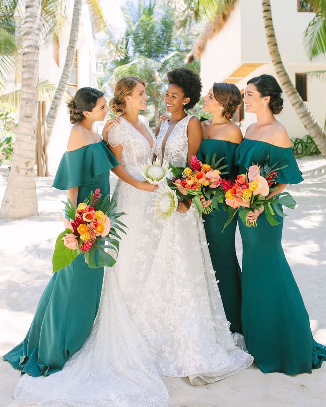 green bridal party