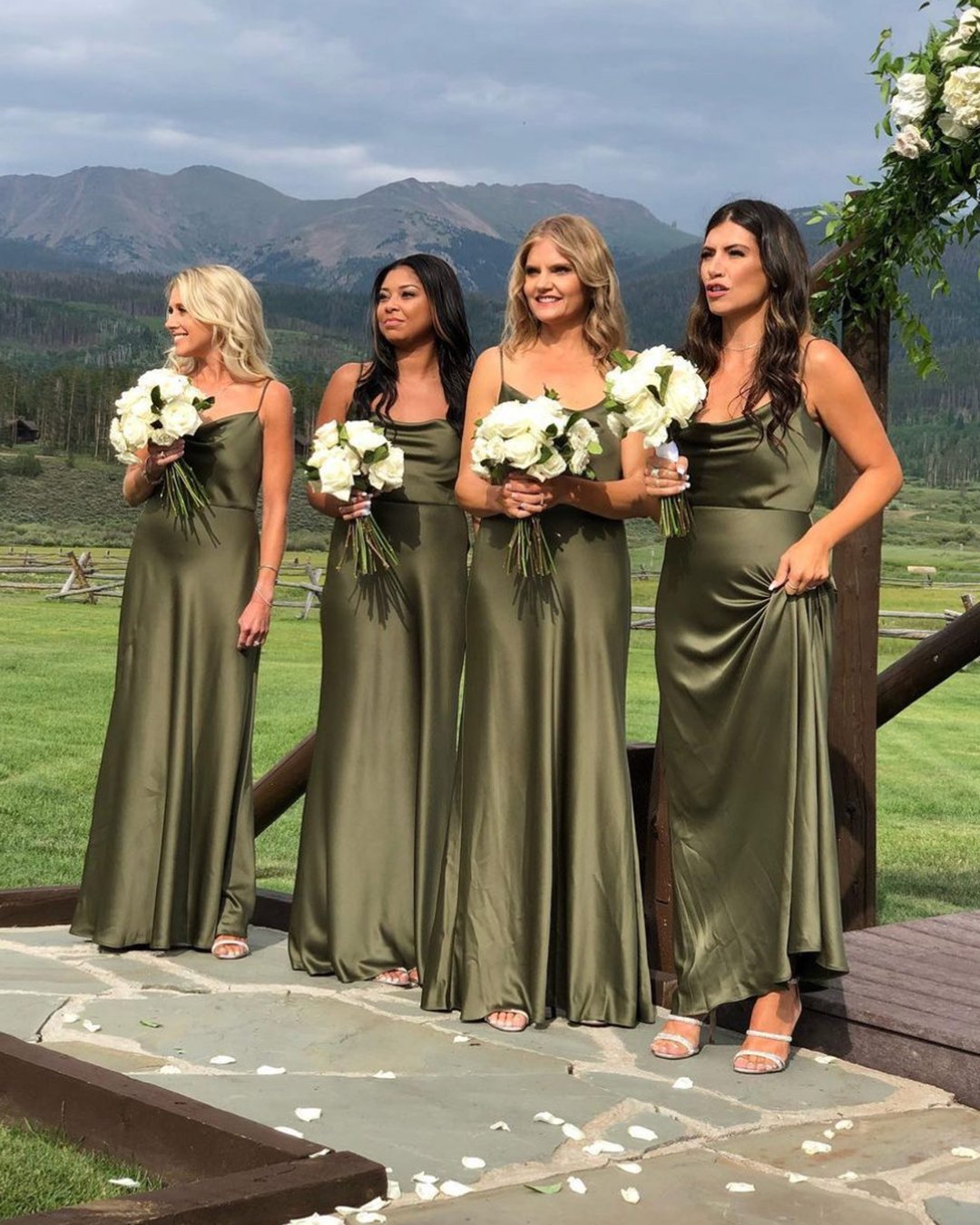 green bridesmaid dresses simple with spaghetti straps rustic long jennyyoonyc