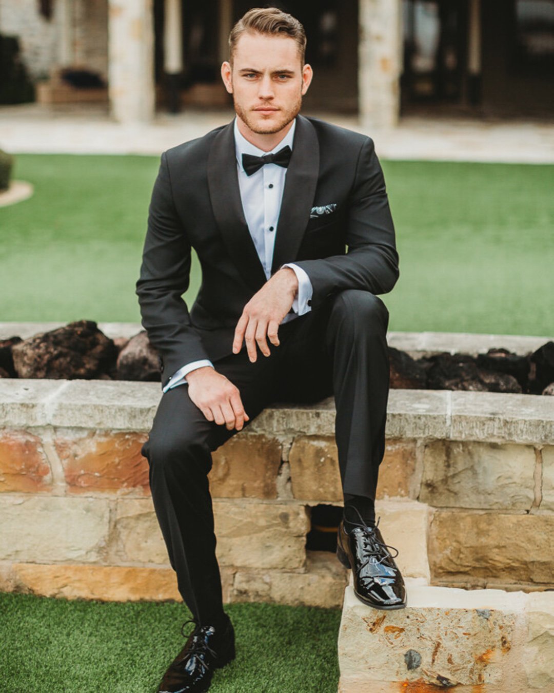groom suits black with bow tie country lynnette davis