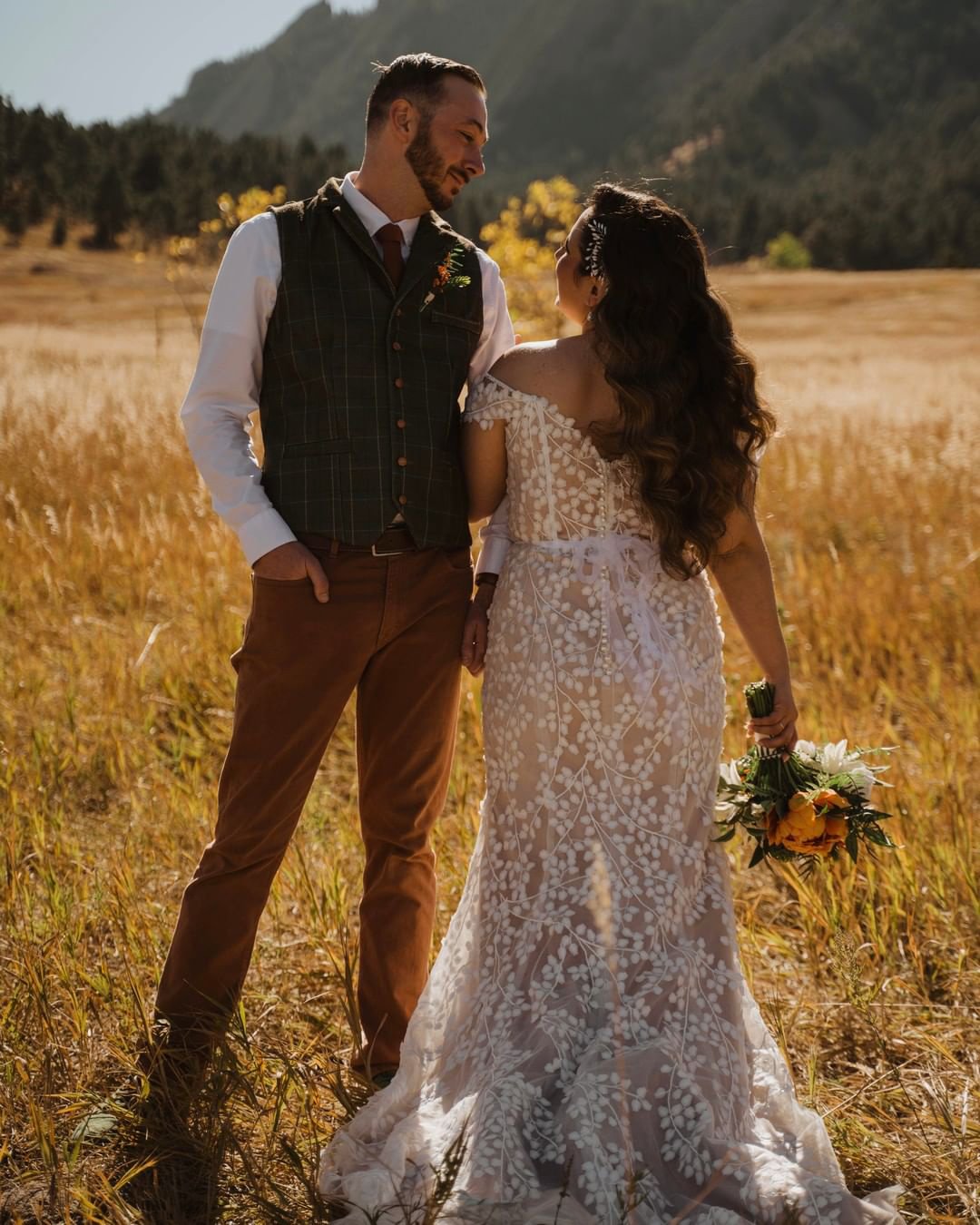 groom suits vest plaid boho country cocomelody