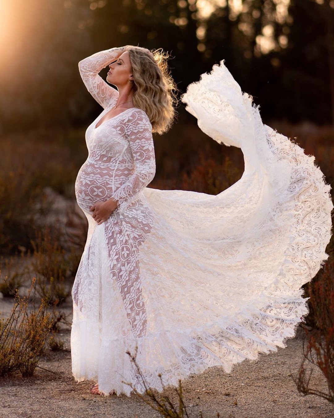 maternity wedding dresses boho lace with sleeves wearyourlovexo