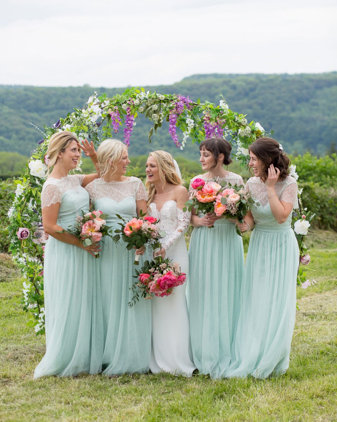 mint bridesmaid dresses lace top long country martin_dabek_photography
