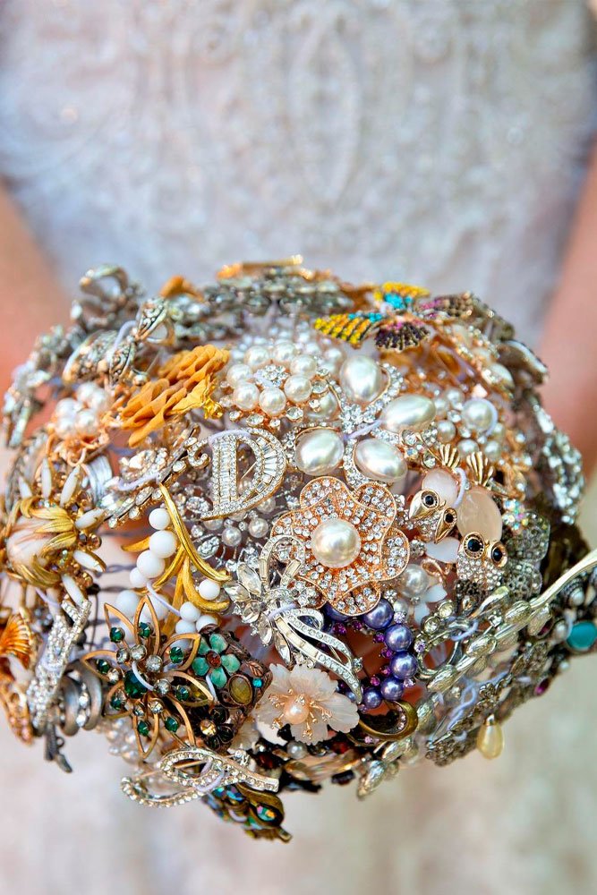 wedding brooch bouquet crystals