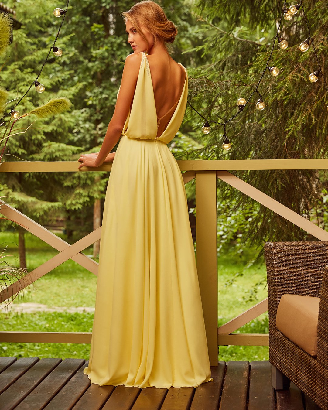 yellow bridesmaid dresses v back simple rustic kookla