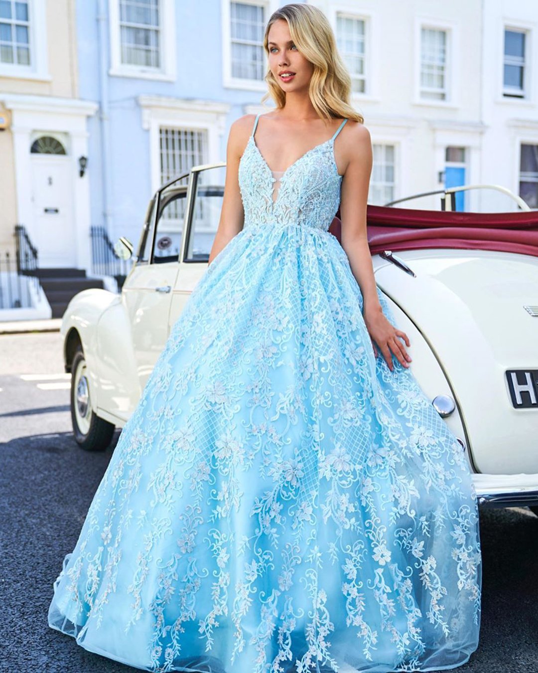 blue wedding dresses a line with spaghetti straps lace sexy sheri hill