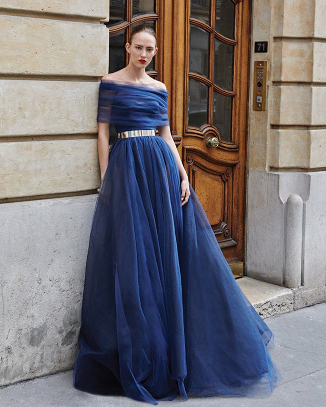 midnight blue wedding gown
