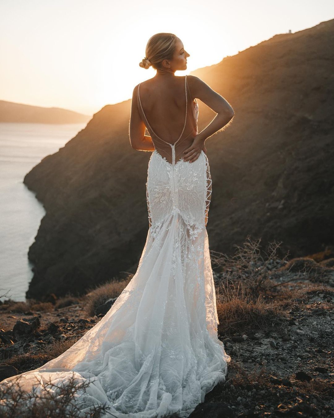 boho wedding dresses backless sexy train lace beach galialahav