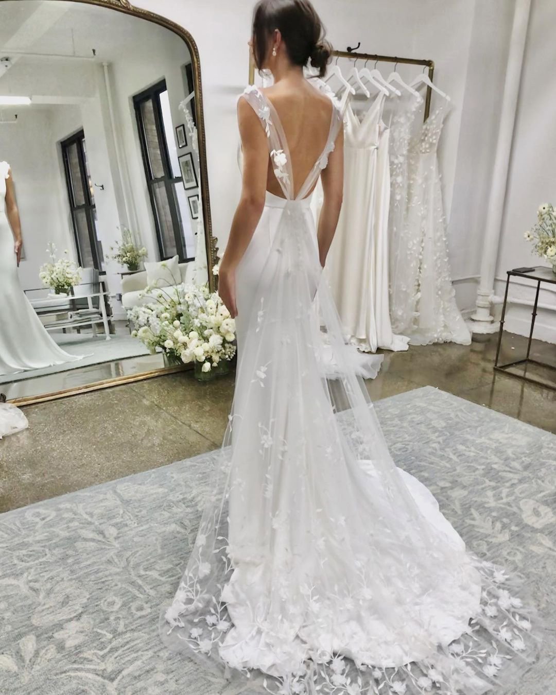 boho wedding-dresses sheath lace v back alexandragrecco