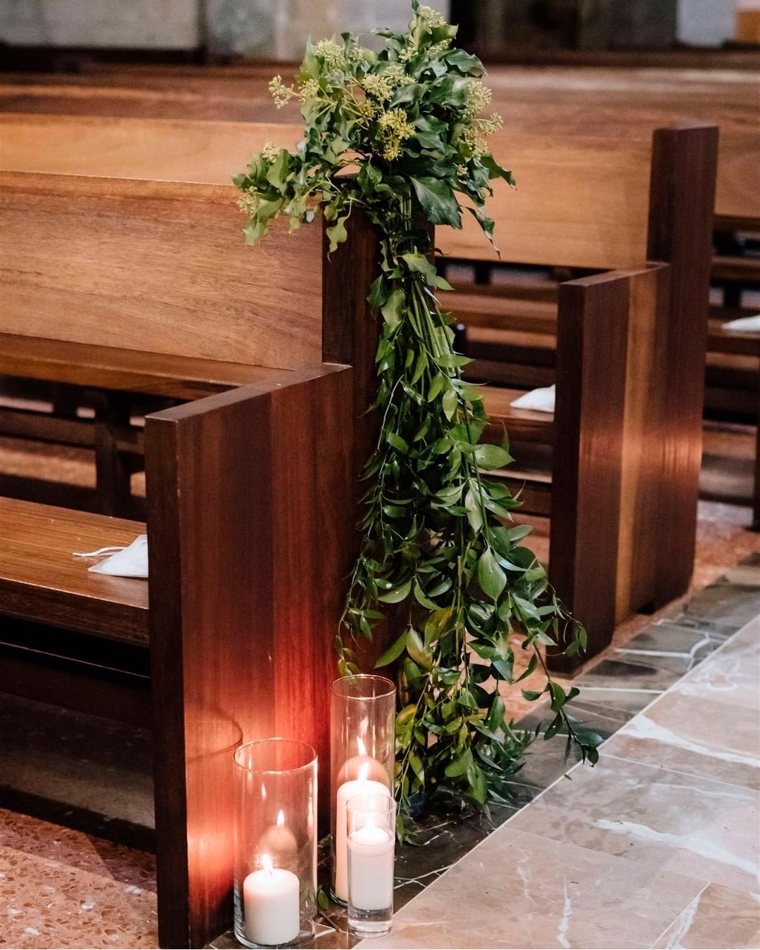 church wedding decorations candles flowers