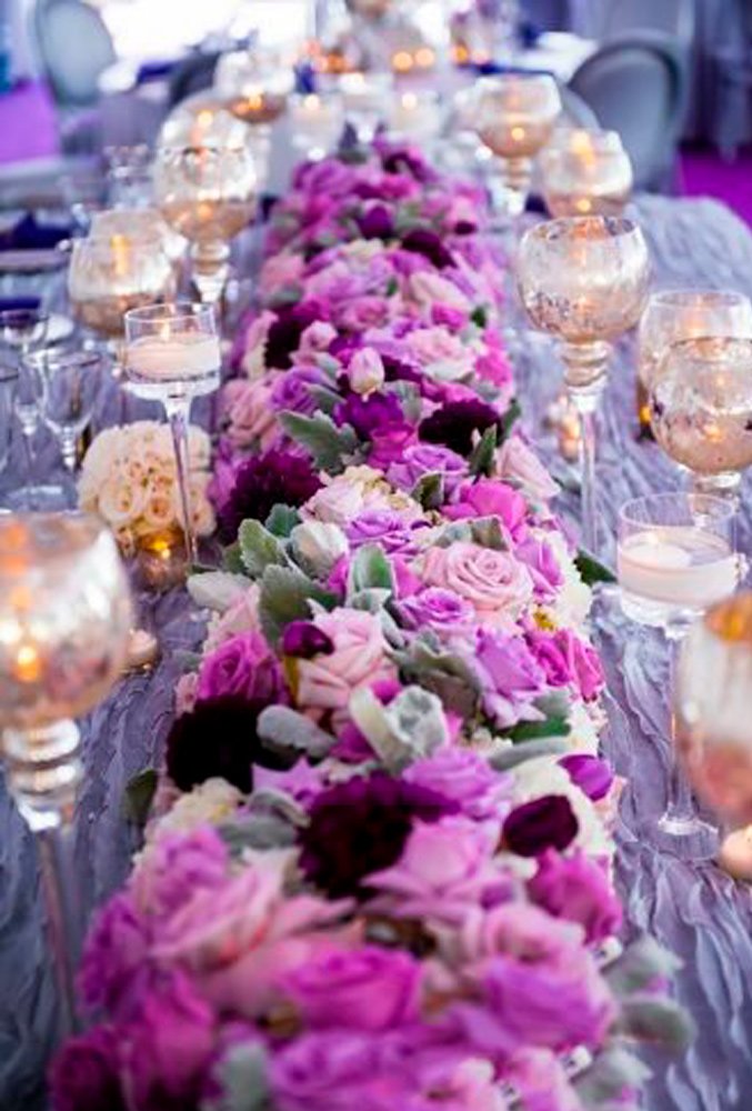 lavender-wedding-decor-ideas-floral-table-ruuner-Paul-Barnett-333x500