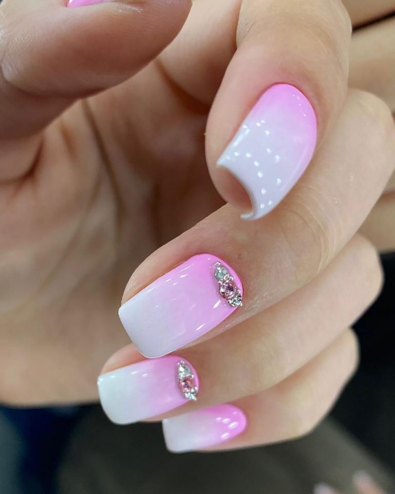 30 Perfect Pink And White Nails For Brides Wedding Forward