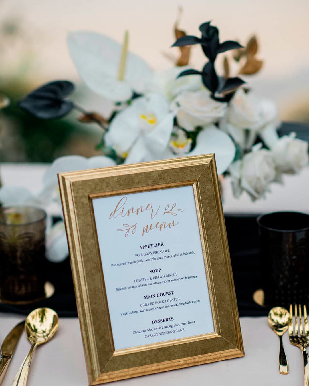 popular wedding signs table menu
