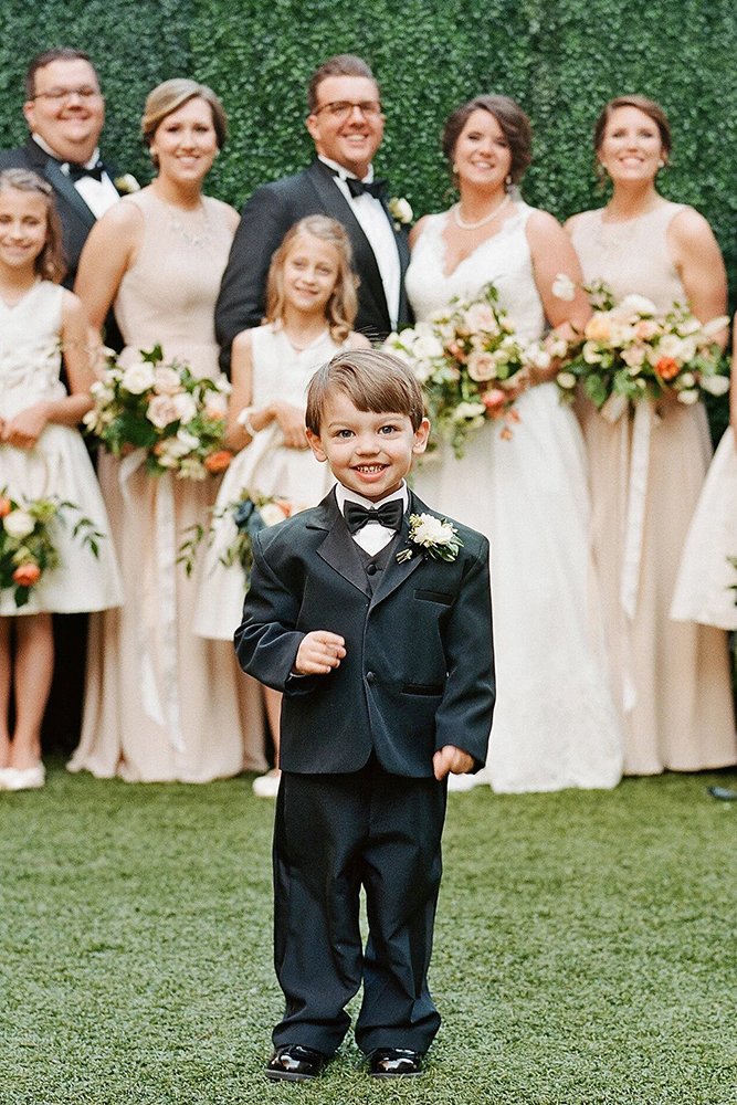 ring bearer with groom and bridesmaid annashackleford