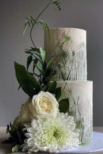 sage green wedding cake with flowers cakesbyangelamorrison