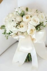 sage green wedding small bouquet with greenery and white flowers tictockflorals