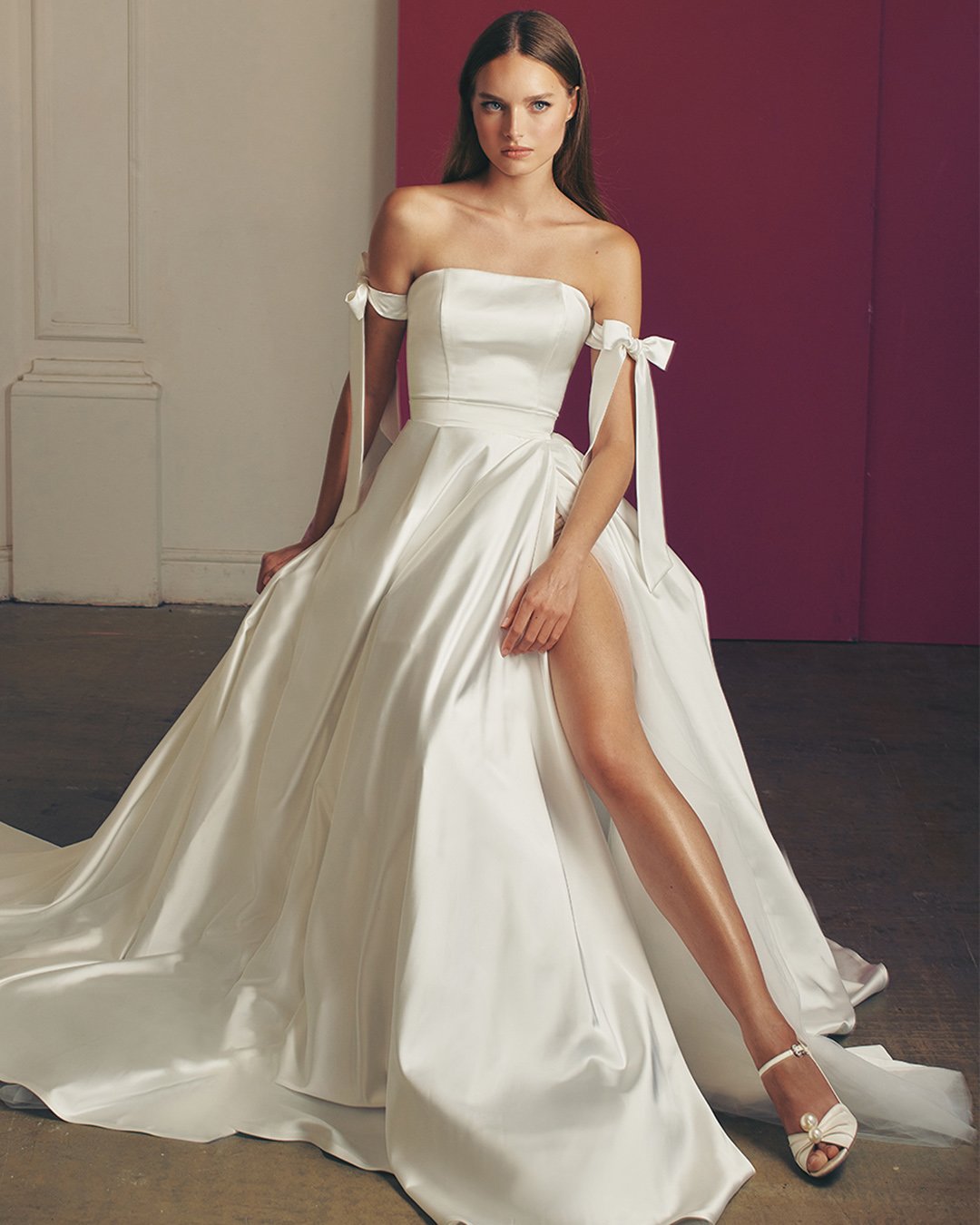 heavy silk wedding dress