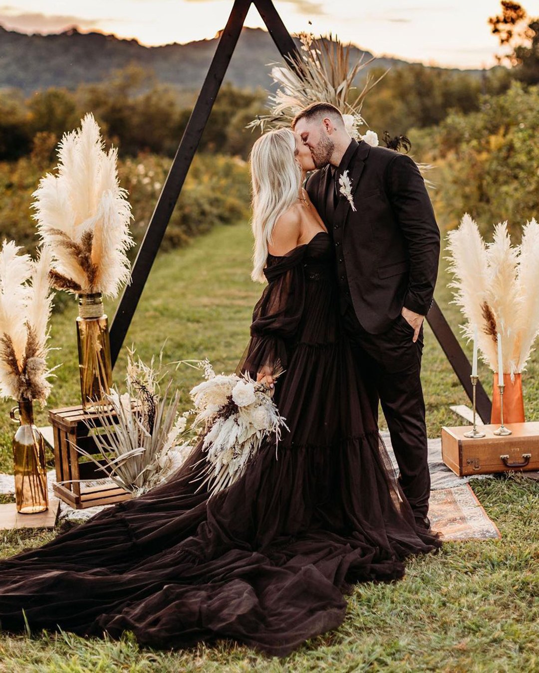 all black wedding