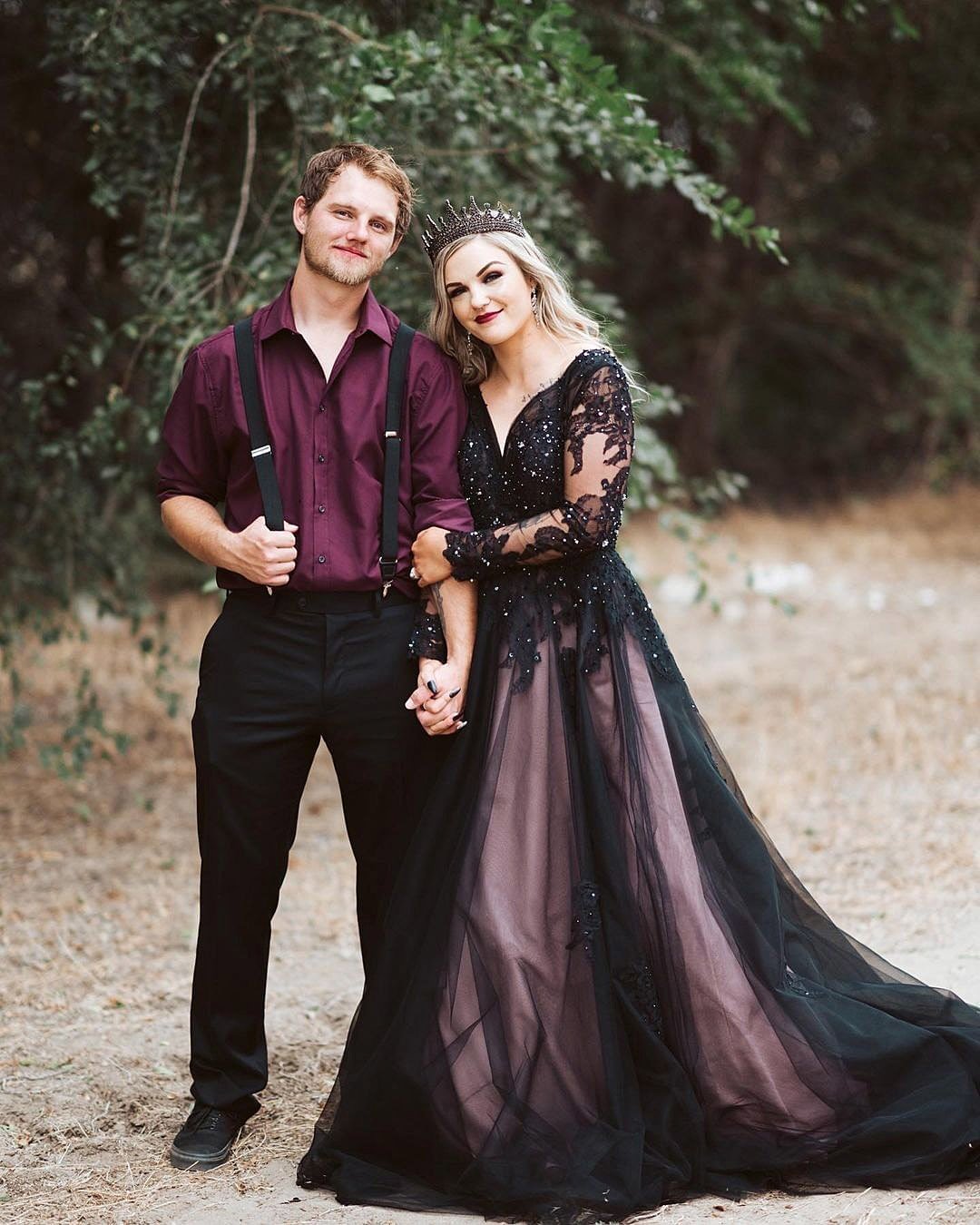 halloween weddings black tulle wedding dress