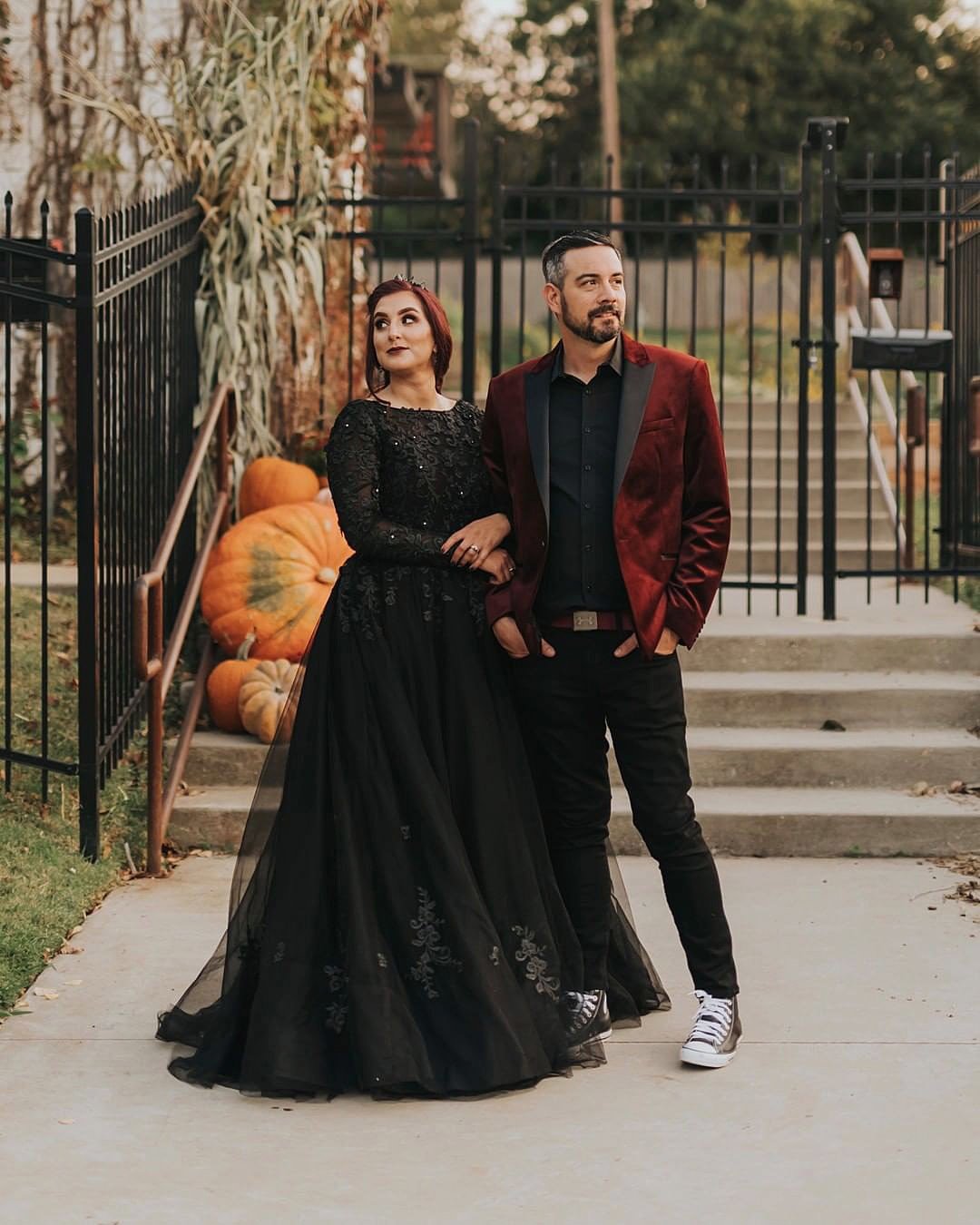 halloween weddings black wedding dress