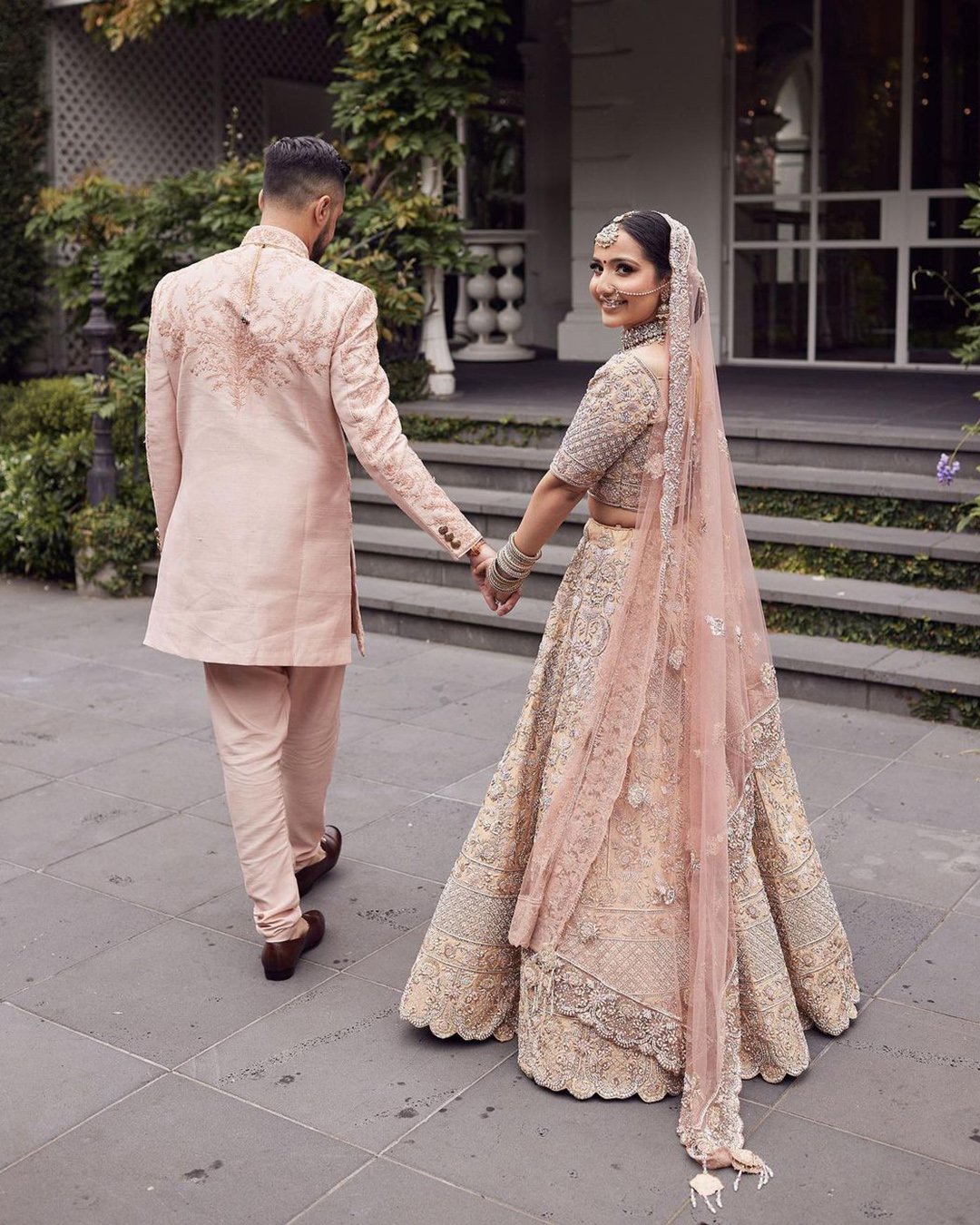 indian wedding dresses blush gold sequins lostinlove