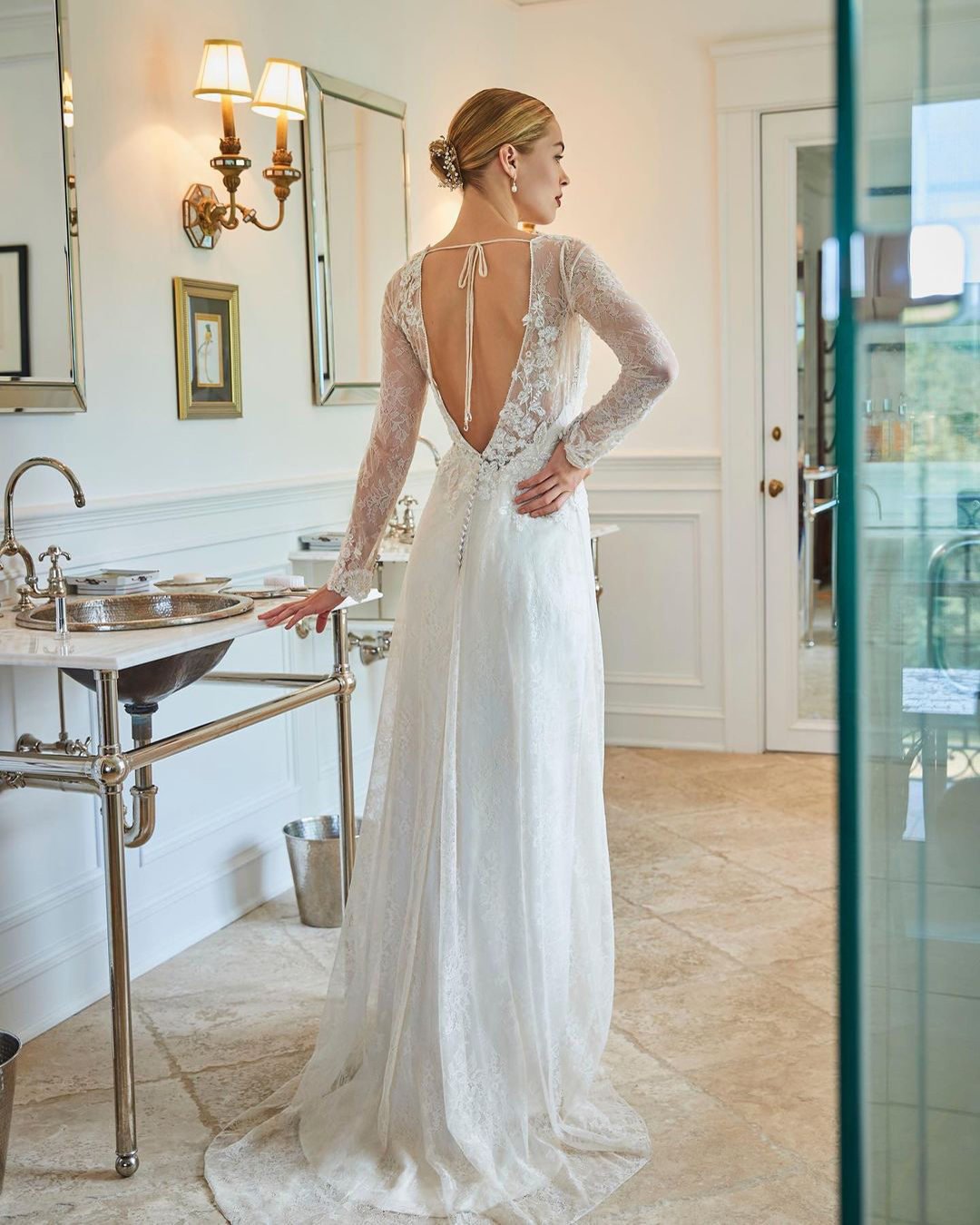 most pinned wedding dresses v back with long sleeves lace jennyyoonyc