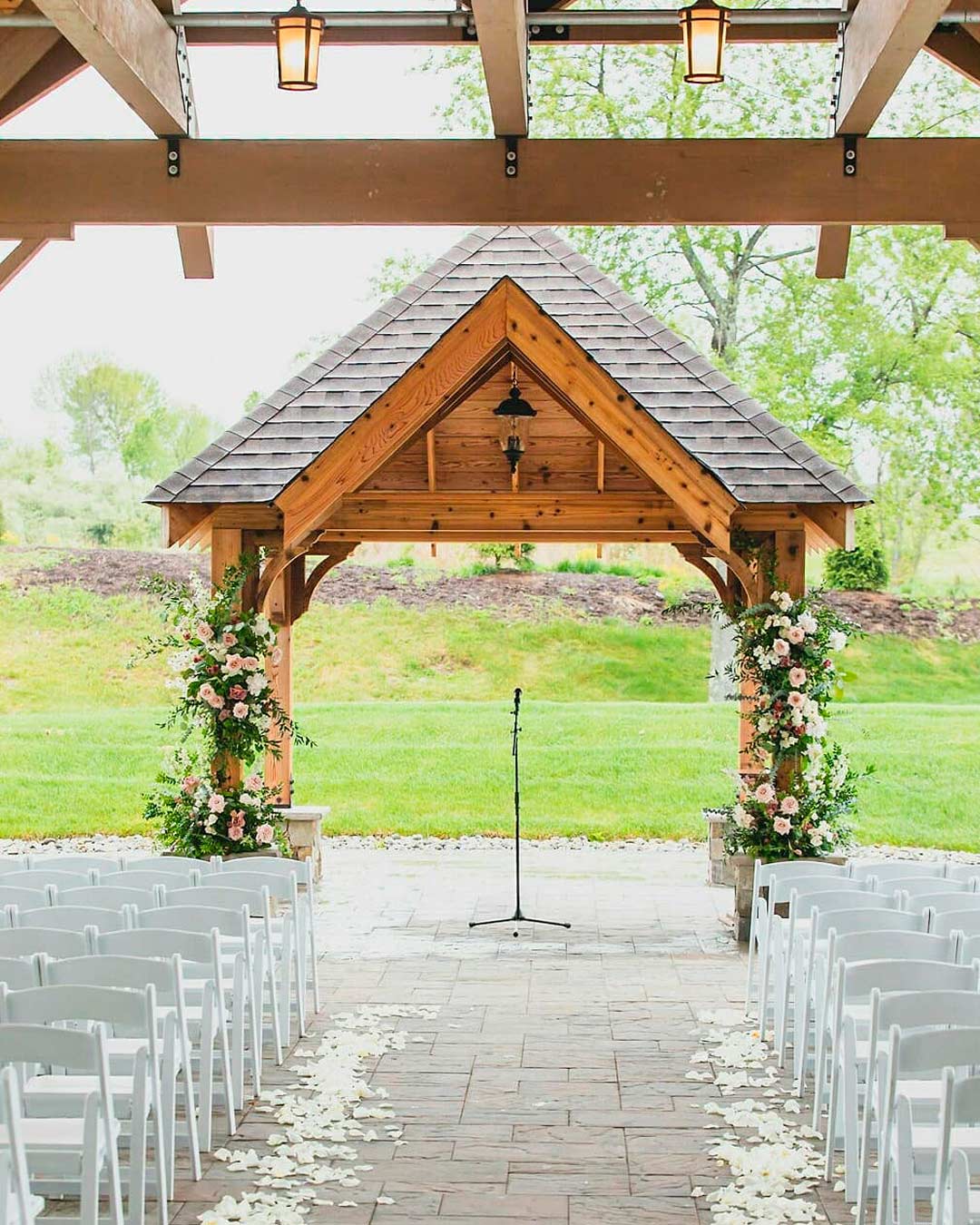 rustic wedding venues in new jersey aisle ceremony